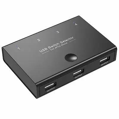 USB Switch Selector KVM Switch 4 Port USB Peripheral Box Hub For 4 Computers  • $14.99