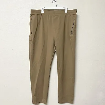 NWT Public Rec All Day Every Day Pants Nylon Stretch Elastic Waist Khaki 44x34 • $69.99