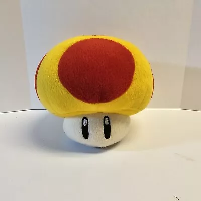 RARE Super Mario Banpresto Nintendo Mega Mushroom Plush 8” 2004 Yellow & Red • $18.75