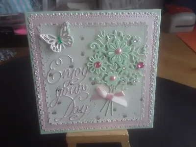 £2.49 • Buy Handmade Any Occasion Card Topper, Flowers, Sentiment, Butterflies, Gems.