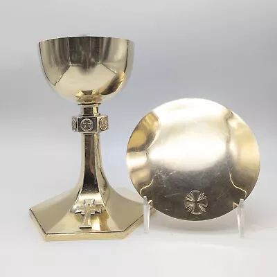 Vtg 1940s Piana Sterling Silver Chalice & Paten Catholic Sacrament Cup Vermeil • $3000