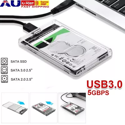 $8.99 • Buy Transparent Hard Drive Enclosure USB 3.0 To SATA 2.5  External HDD SSD Case Disk