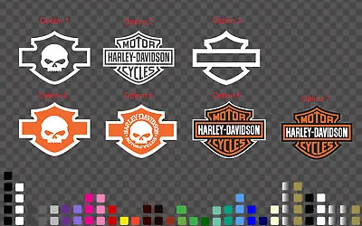 Harley Davidson Skull Sticker Decal Tank Race Fairing Mug Many Colours Sizes • $9.99