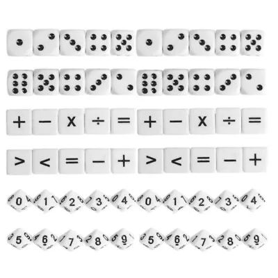 30Pcs 6 Sided DIY Games Engraving Kids Educational Digital Number Dices • $19.09