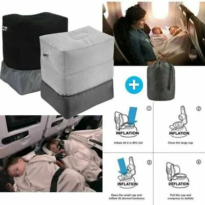 Travel Air Pillow Foot Rest Inflatable Cushion XL 3 Layers Car Leg Footrest AU • $17.09