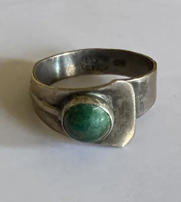 Vintage Reuven Modernist Israel Eilat Sterling Silver Ring Size 10 Adjustable • $49.99