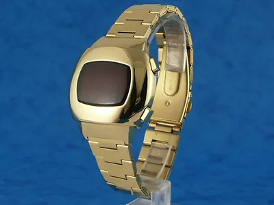 GOLD 70s Vintage Style LED LCD DIGITAL Rare Retro Mens Watch 12 & 24 Hour P3 • $80.88