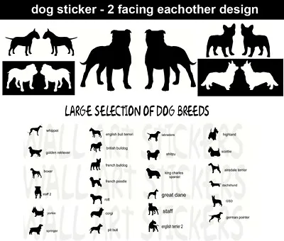 £4.29 • Buy Dog Stickers Car Wall Laptop Window Kennel Dog Breed Vinyl Decal Large Selection