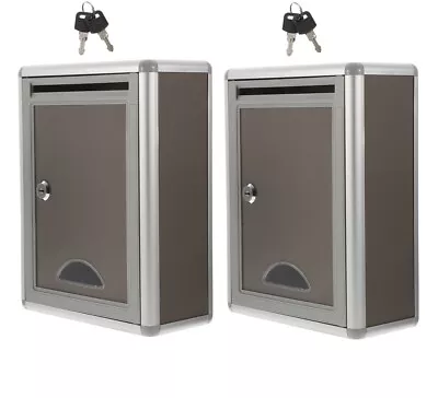 2 Pack Outdoor Wall Mounted Mailbox Alloy Mail Letter Post Secure Box Postbox US • $31.88