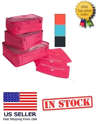 6 Piece Luggage Packing Cubes & Laundry Pouches For Travel And Storage • $10