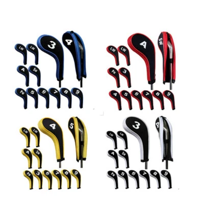 $24.59 • Buy 12PCS Neoprene Golf Club Iron Head Covers Protector Putter Headcover Set Zipper
