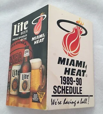 NBA 1989-90 Miami Heat Basketball Pocket Schedule - Lite Beer • $6.95