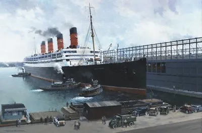 £29.95 • Buy RMS Aquitania New York Cunard Ocean Liner Art Print - 17  Print