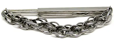 $20.20 • Buy Swank Silver Tie Chain Clip Thick Textured Links Mens Vintage - Formal Wear