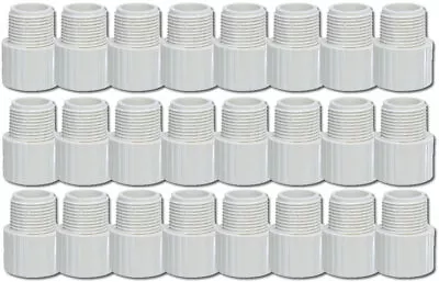 24-Pack 3/4 In. Schedule 40 PVC Male Adapter NSF Pipe Fittings • $19.95