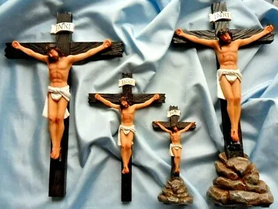 Crucifix Wall Cross Resin Freestanding / Wall 33 Cm  30 Cm 20 Cm 15 Cm • £12.50