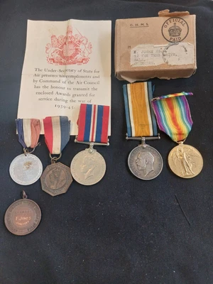 £79.99 • Buy Ww1 And Ww2 Family Medal Group To Jones Family Raf Rnvr