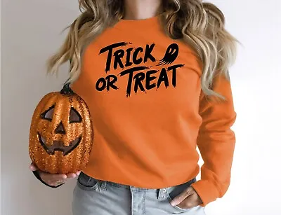 Happy Halloween Pumpkin Tee Witch  Season Unisex Sweatshirt  Trick Or Treat 2 • £10.69