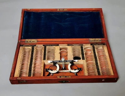 £599 • Buy Vintage Opticians Test Lense Set, Cased, 1930's, Optical Instruments 