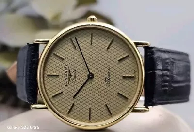 Vintage Longines Presence Quartz Gold Dial Men's Watch- Swiss Made • £225