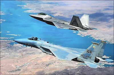 Poster Many Sizes; F-22 Raptor And F-15 Eagle • $24.03