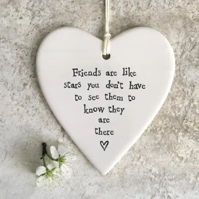 Friends Are Like Stars Porcelain Heart | Best Friend Keepsake Gift East Of India • £7.50