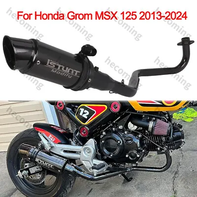 Motorcycle Exhaust System Slip On Baffle Muffler For Honda Grom Msx 125 (13-24) • $98.14