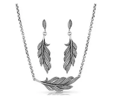 Montana Silversmith Ladies Singleton Feather Jewelry Set NEW! Retail $95 • $49.99