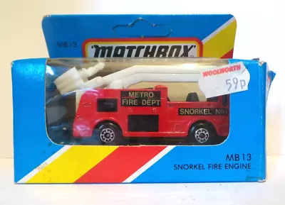 Matchbox Mb 13 Snorkel Fire Engine Mint Boxed Macau • £6.99