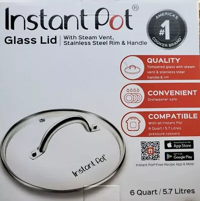 Instant Pot Tempered Glass Lid Stainless Steel Rim For 5 Qt/L Or 6 Qt/L Mod... • $15