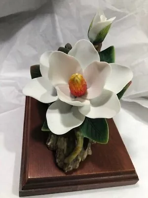 RARE PS PAUL SEBASTIAN Limited Edition Magnolia Porcelain Flower W/ Bud 1993 • £30.88