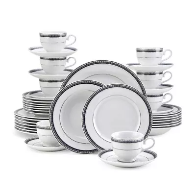 Mikasa Platinum Crown Cobalt 40-Piece Porcelain Dinnerware Set • $189.94