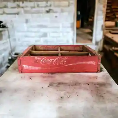 Vintage Red Coca-Cola Wooden Crate With Dividers • $48.25