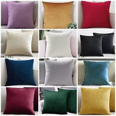 £3.99 • Buy Velvet Cushion Covers Extra Soft Plush 18 X 18  Inch 45 X 45 Cm - 17 Colours