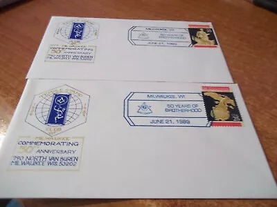 £3 • Buy USA Masonic Temple Stamp Club Of Milwaukee FDC 21 June 1989 VGC 50th Anniversary