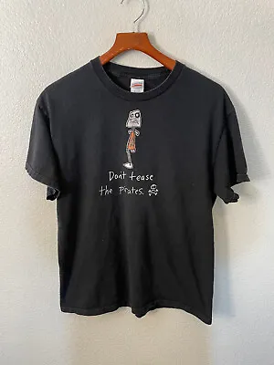 Vintage Dont Tease The Pirates Tennessee River Y2K Black Faded Size L • $19.99
