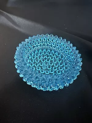 Vintage Fenton Colonial Blue Hobnail Round Open Salt Cellar • $12