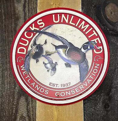 Ducks Unlimited Round HOME GARAGE TIN SIGN Vintage Waterfowl Hunting 11.75” Wall • $23.49