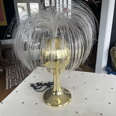 Vintage 1970s Fiber Optic Rotating  Lamp Gold Base • $94