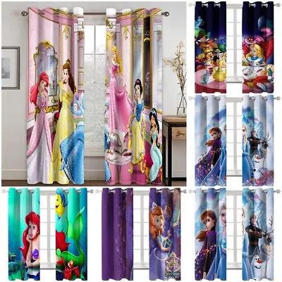 £34.20 • Buy Girls Disney Princess 3D Pair Thick Blackout Curtains Thermal Ring Top Eyelet E1