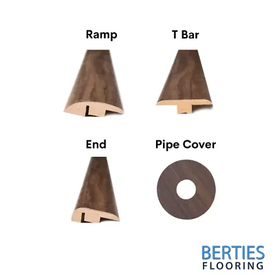 Flooring Accessories Door Trims Charleston Oak Shade T Bar End Ramp Pipe Covers • £39.99