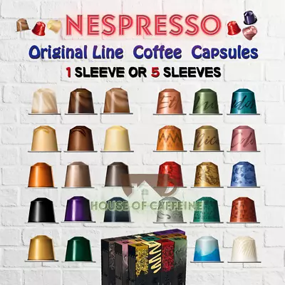 NESPRESSO Coffee Capsules Pods For ORIGINAL LINE Machine 1 Sleeve OR 5 Sleeves ☕ • $28.95