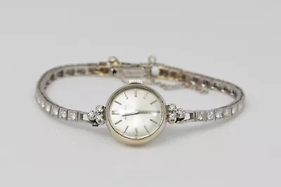 14K White Gold Movado Ladies Watch With 14K White Gold Diamond Band Circa 1960 • $1475