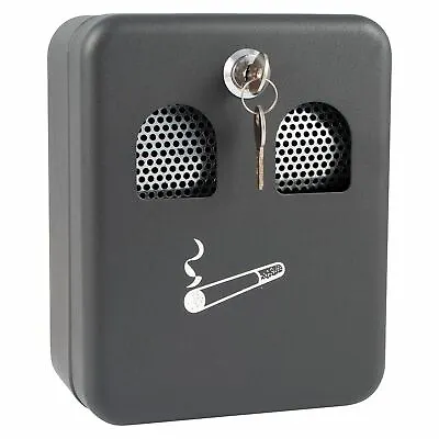 Wall Mounted Metal Lockable Outdoor Cigarette Ashtray Ash Bin With Lock Outdoor • £10.34