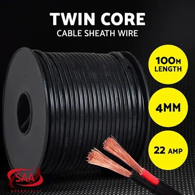 4MM Twin Core Wire Electrical Cable Electric Extension 100M Car 450V 2 Sheath • $109.95