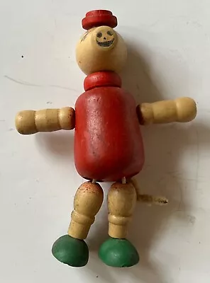 Jaymar Three Little Pigs Wooden Jointed Pull String Toy Vintage 1940s Disney • $34.95