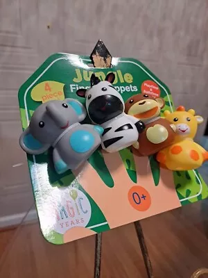 Rashti And Rashti  Jungle Animal Finger Puppets Toy Playtime/Bathtime Set Of 4 • $10.99