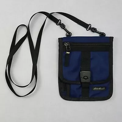 Eddie Bauer Crossbody Shoulder Passport Travel Bag | Blue Nylon | Small • $9.80