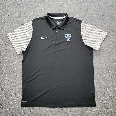 Nike Dri Fit Mens Polo Shirt Mustang Logo Golf Casual Black Sz 2XL • $13.99