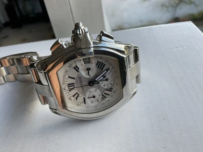 $3899 • Buy Cartier  Roadster XL Chronograph White Dial- S/Steel 2618